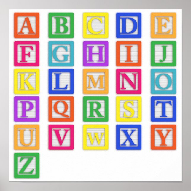 Poster des blocs bébé Alphabet (Devant)