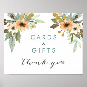 Poster des cartes et des cadeaux en aquarelle flor