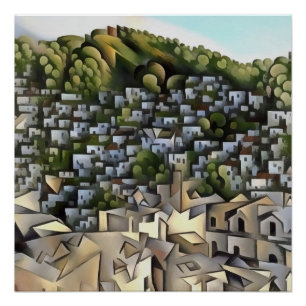 Poster Des centaines de maisons Kayakoy Fethiye Peinture