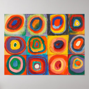 Poster des cercles concentrés Carré Kandinsky