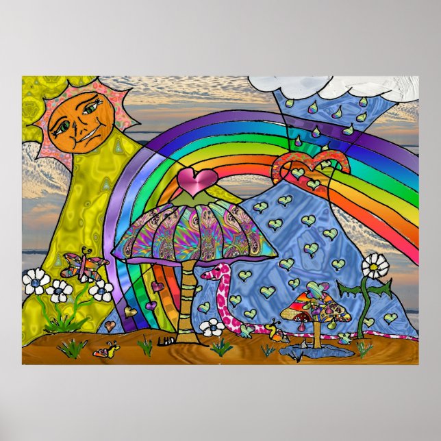 Poster des champignons magiques psychédéliques des (Devant)