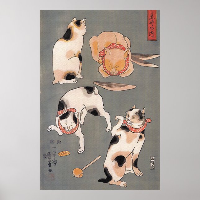 Poster des chats au jeu (Devant)