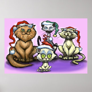 Poster des chats de Noël