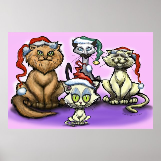 Poster des chats de Noël (Devant)