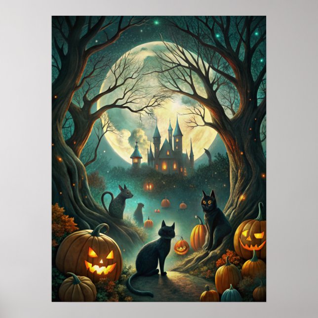 Poster des chats d'Halloween (Devant)