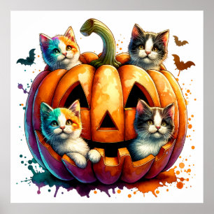Poster des chats d'Halloween