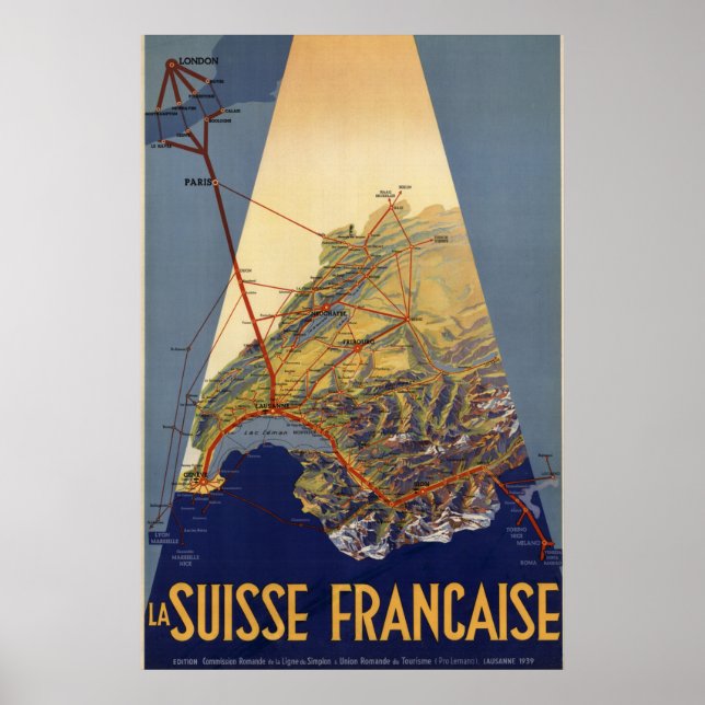 Poster des Chemins de fer de Suisse (Devant)