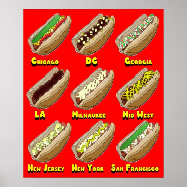 Poster des chiens chauds à travers l'Amérique (Devant)