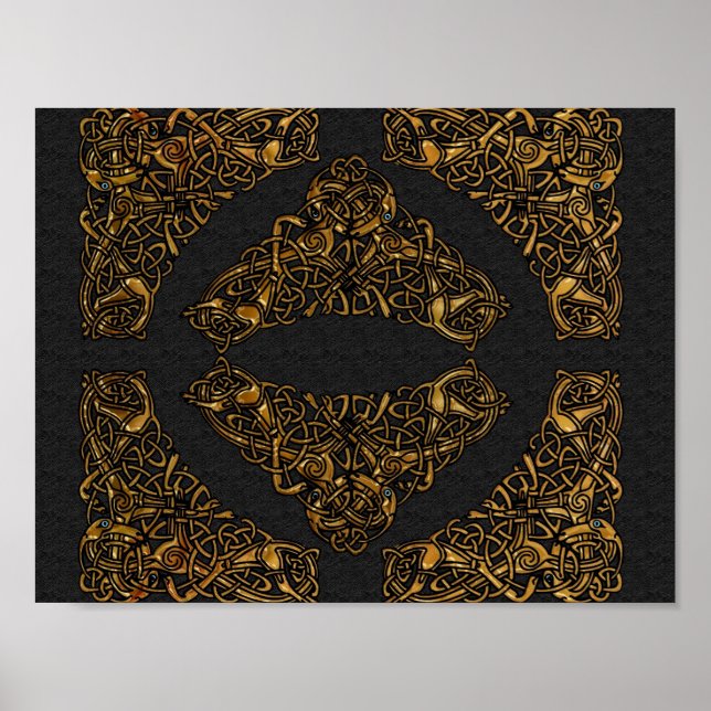 Poster des chiens d'or Celtic Knot (Devant)