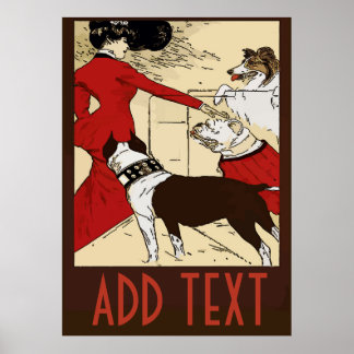 Poster des chiens vintages, ajouter du texte