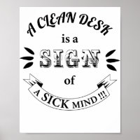 Poster des citations amusantes de Clean Desk