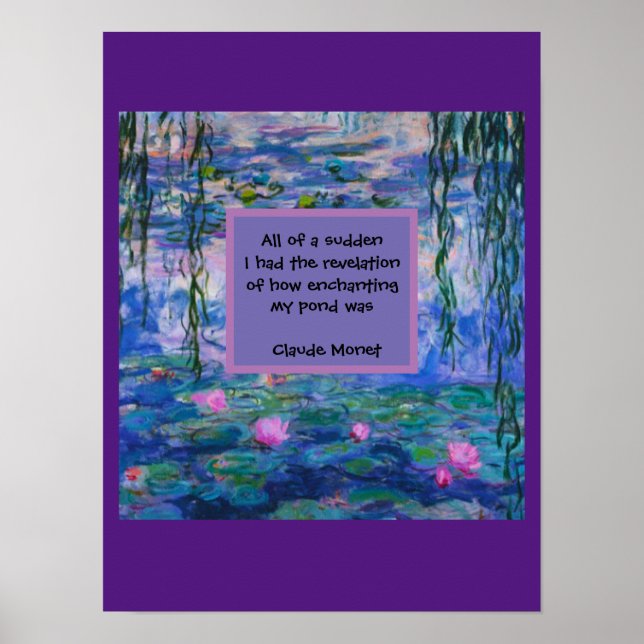 Poster des citations de Claude Monet Water Lily (Devant)
