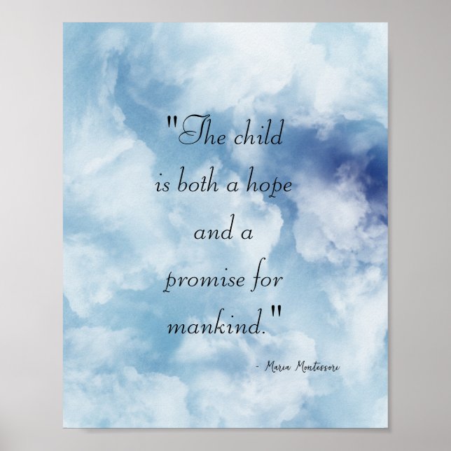 Poster des citations Maria Montessori (Devant)