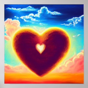Poster des coeurs de restauration dans le ciel