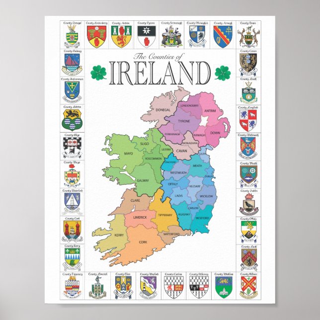 Poster des comtés d'Irlande (Devant)