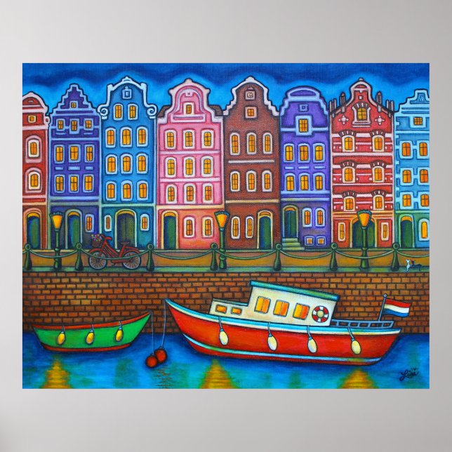 Poster des couleurs d'Amsterdam Impression par Lis (Devant)