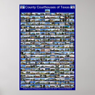 Poster des cours du comté de Texas (vertical bleu)
