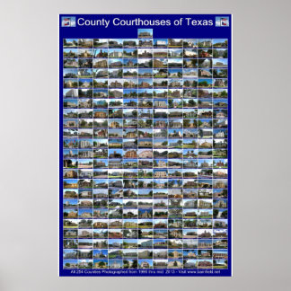 Poster des cours du comté de Texas (vertical bleu)