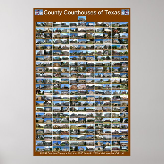 Poster des cours du comté de Texas (vertical brun) (Devant)