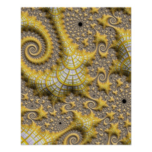 Poster Des créations maritimes Aliens d'or Fractal Art Ab