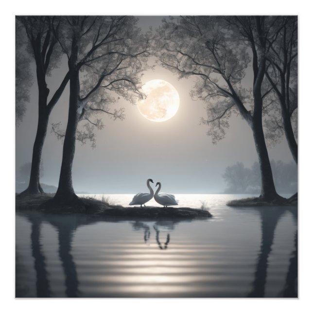 Poster des cygnes en amour (Devant)