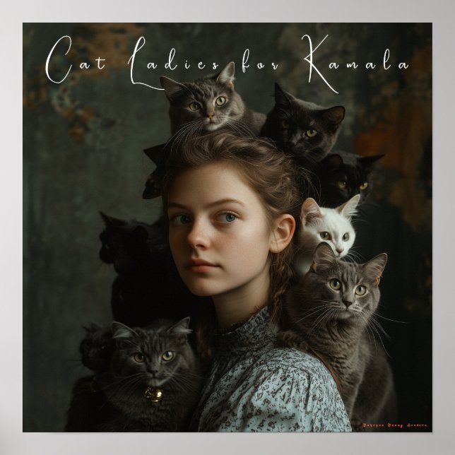 Poster des Dames de Chat pour Kamala Fine Art (Devant)