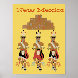 Poster des danseurs de tortues Pueblo Nouveau-Mexi