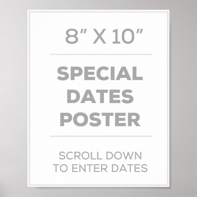 Poster des dates spéciales de 8 po x 10 po (Devant)
