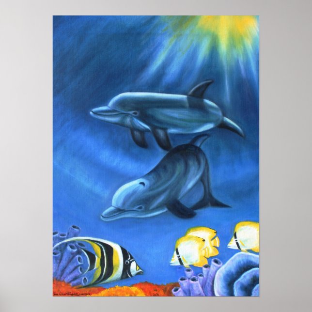 Poster des dauphins dans l'océan II (Devant)