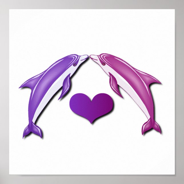 Poster des dauphins de baiser Imprimer (Devant)