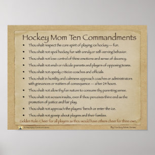 Poster des Dix Commandements de Maman de Hockey