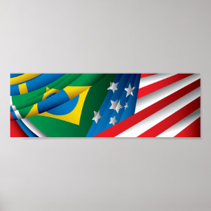 Poster des drapeaux du monde, USA, Brésil et plus