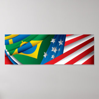 Poster des drapeaux du monde, USA, Brésil et plus