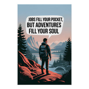 Poster Des emplois remplissent votre poche mais des avent