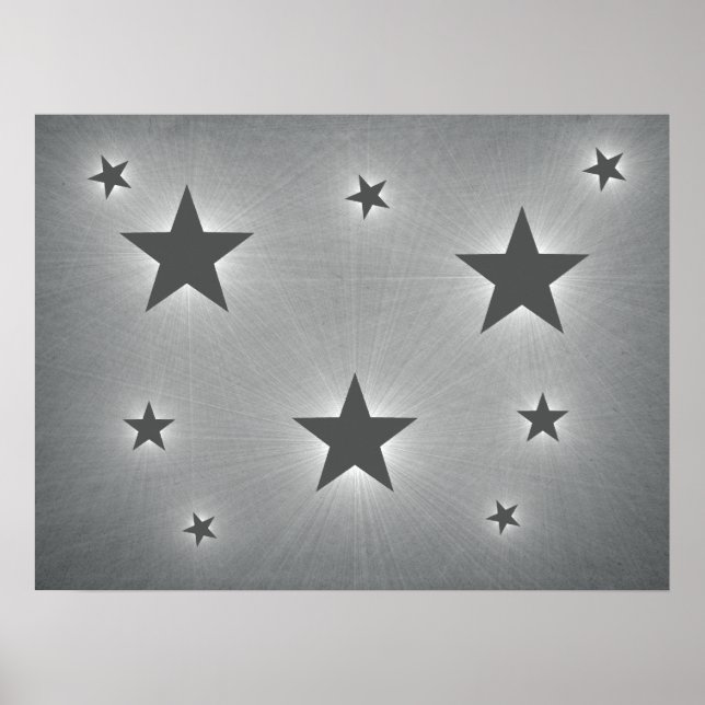 Poster des étoiles gris foncé dans le ciel nocturn (Devant)