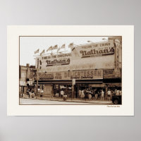 Poster des fameux Hot Dogs Nathan