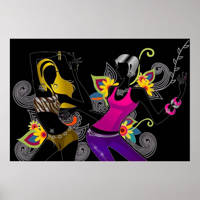 Poster des filles Silhouette dansantes (Devant)