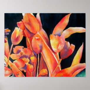 Poster des fleurs du coucher de soleil