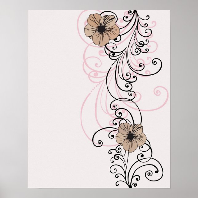 Poster des fleurs rétro (Devant)