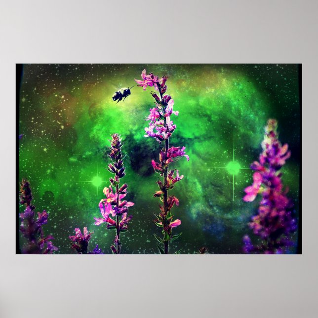 Poster des fleurs roses contre l'affiche mondiale (Devant)