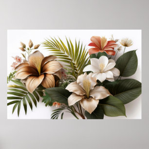 Poster des fleurs tropicales