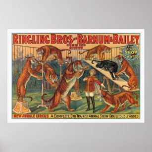 Poster des Frères Barnum et Bailey Tigers