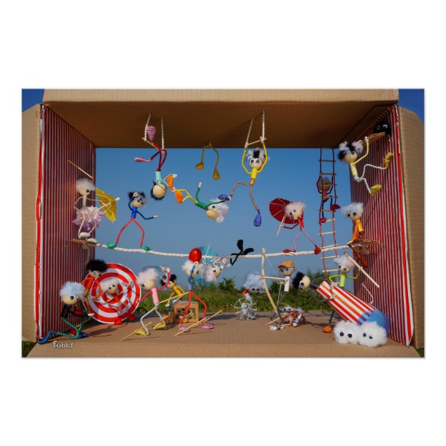 Poster Des fubby au Cirque avec de nombreux acts. (Devant)