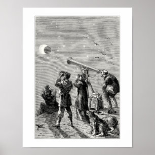 Poster Des gens regardent une éclipse solaire