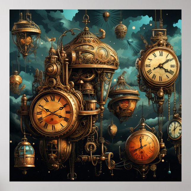 Poster des horloges Steampunk (Devant)