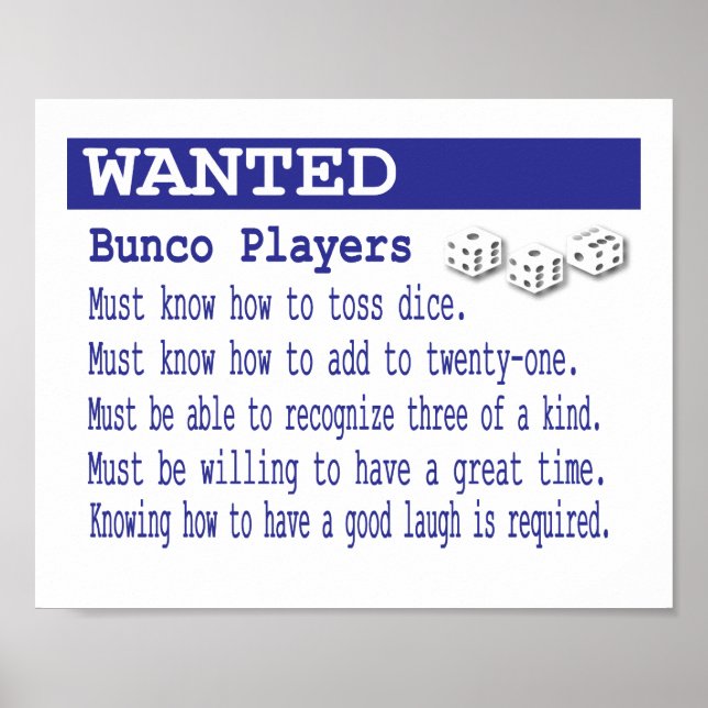 Poster des joueurs Recherchés Bunco (Devant)