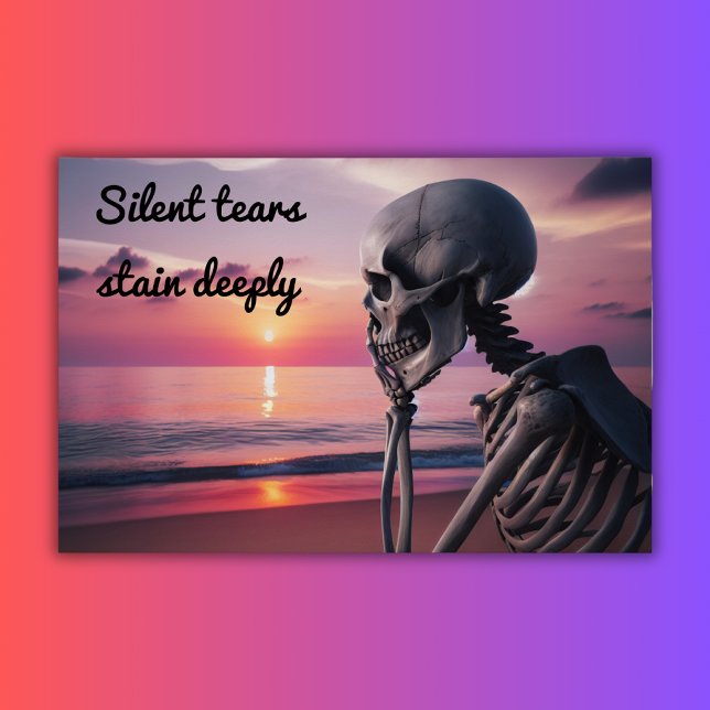 Poster Des larmes silencieuses tachent profondément | (Créateur téléchargé)