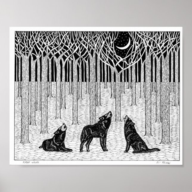 Poster des loups de forêt (Devant)