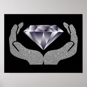 Poster des mains en diamant