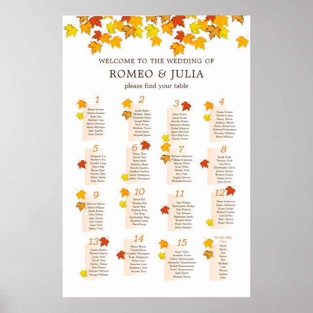 Poster des Mariages de l'automne Tableau 15 Tablea (Devant)